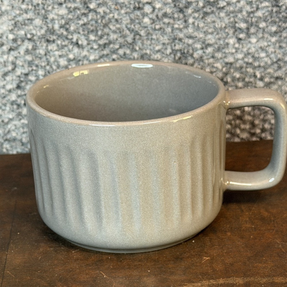 Hearth And Hand Magnolia Gray Ribbed Stoneware Modern Farmhouse Coffee Mug